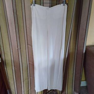 White palazzo pants with slits up the outside, size M